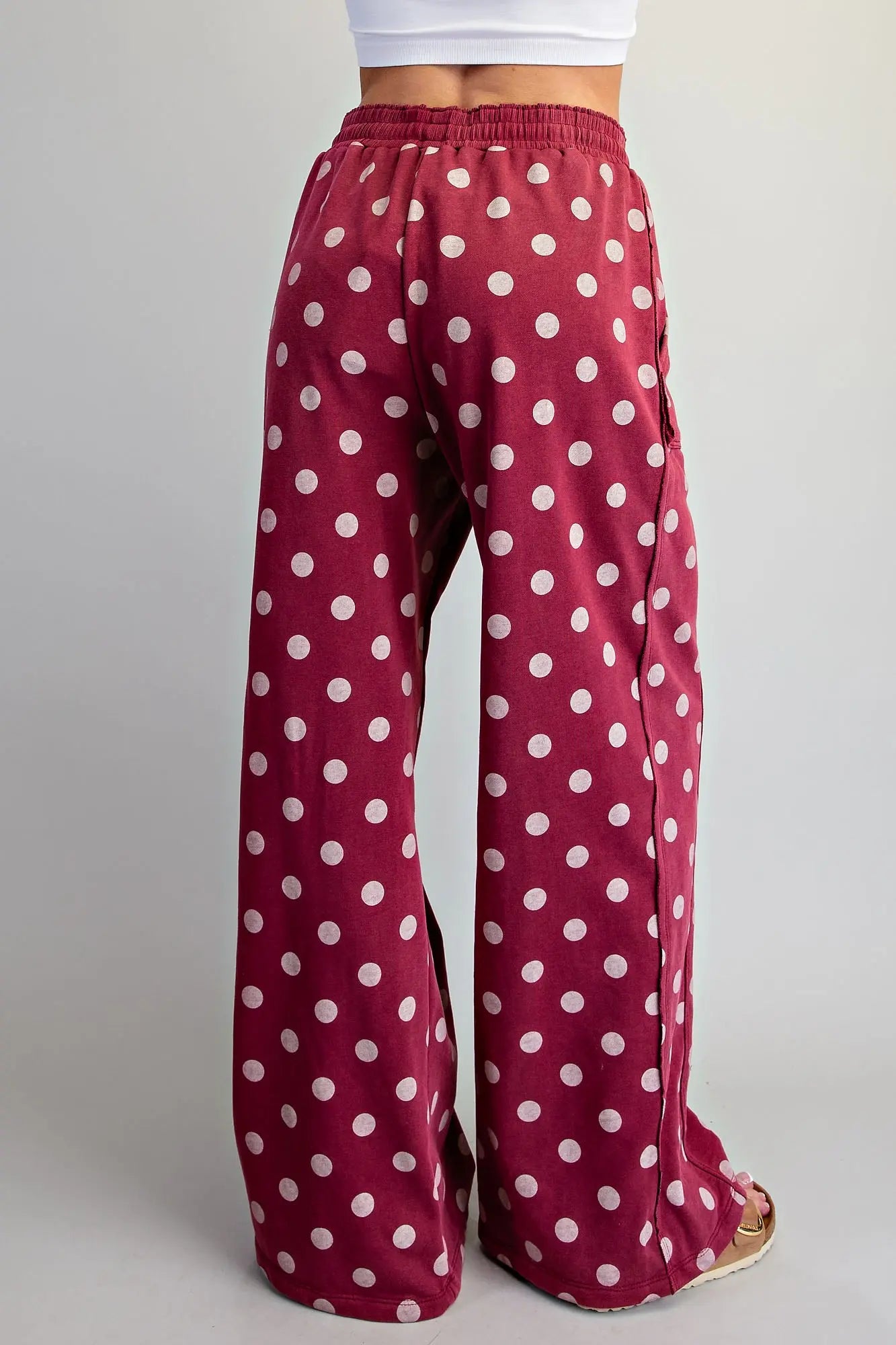 Maroon Polka Dot Sweatpants