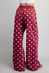 Maroon Polka Dot Sweatpants