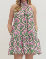Carson Halter Print Mini Dress