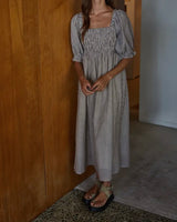 Baylee Linen Stripe Midi Dress