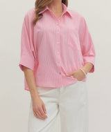 Pamela Pink Striped Top
