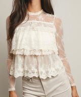 Giovanna Lace Tiered Top