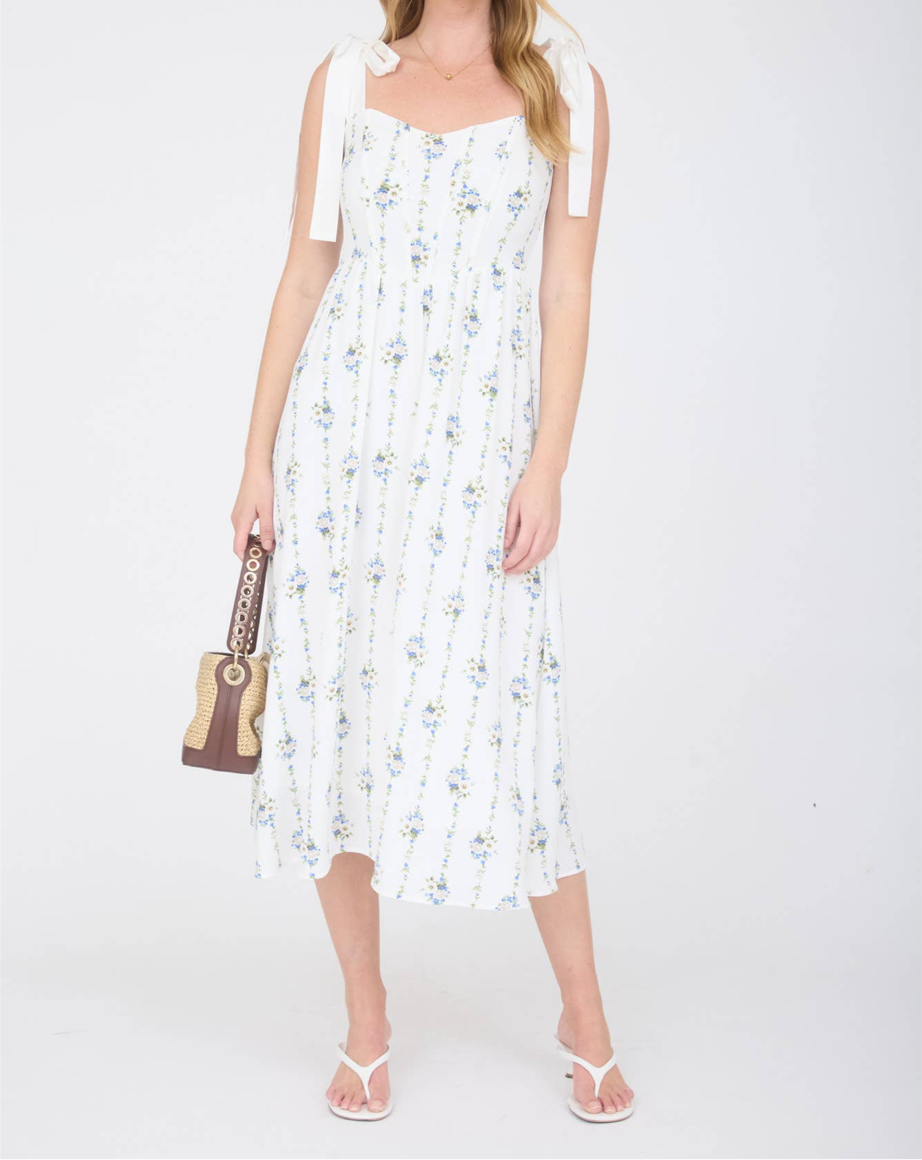 Sidni Tie Strap Midi Dress