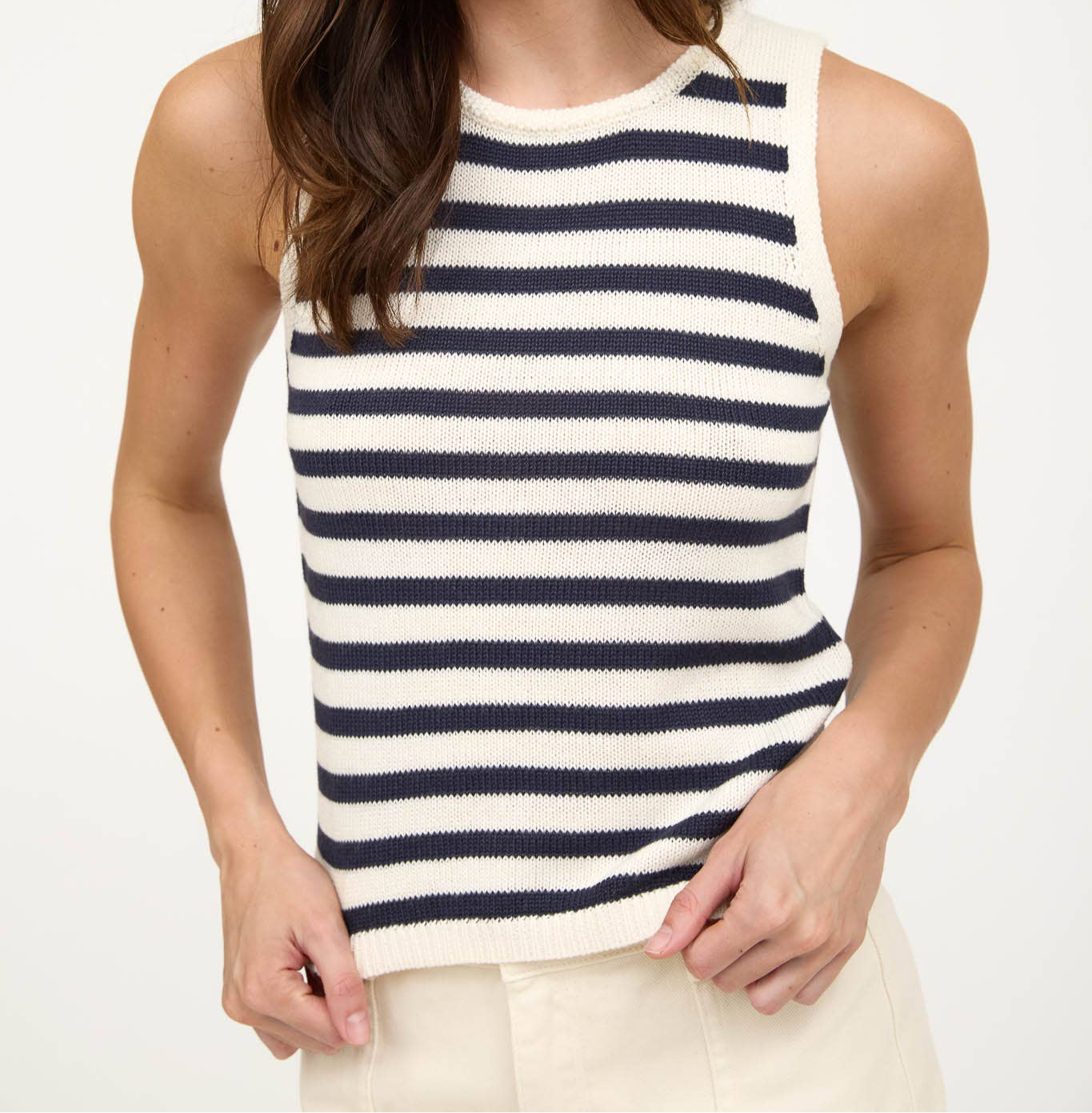 Sami Stripe Sweater Cropped Tank Top