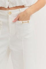 Rickie Wide Leg Pant With Horsebit Detail