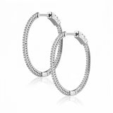 Sahira Silver Kristen CZ Oval Hoops