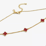 A Littles Signature Red Clover Necklace