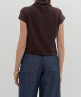 Cocoa Brown Mock Neck Top