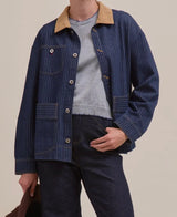 Indigo Denim Pinstripe Jacket
