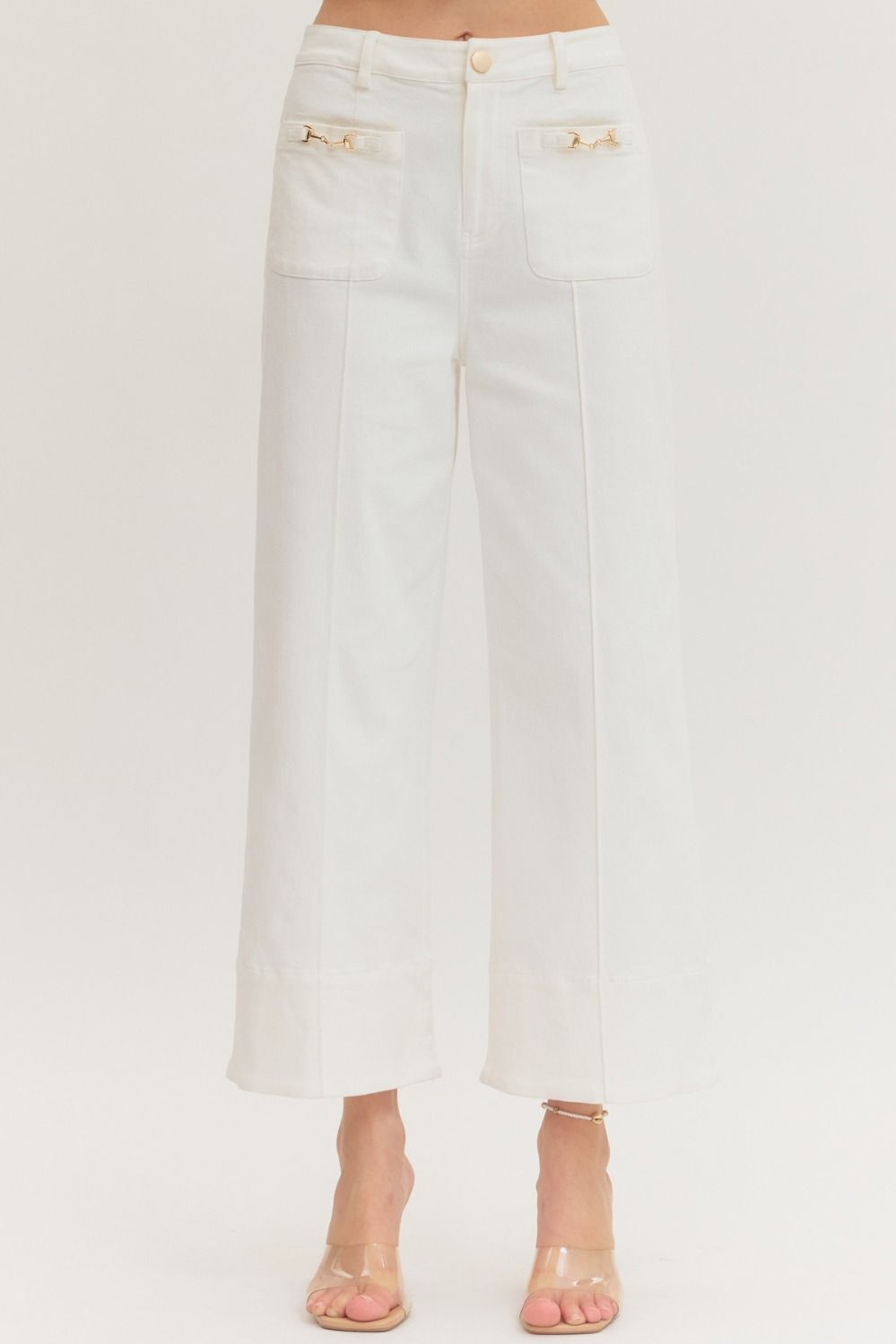 Rickie Wide Leg Pant With Horsebit Detail