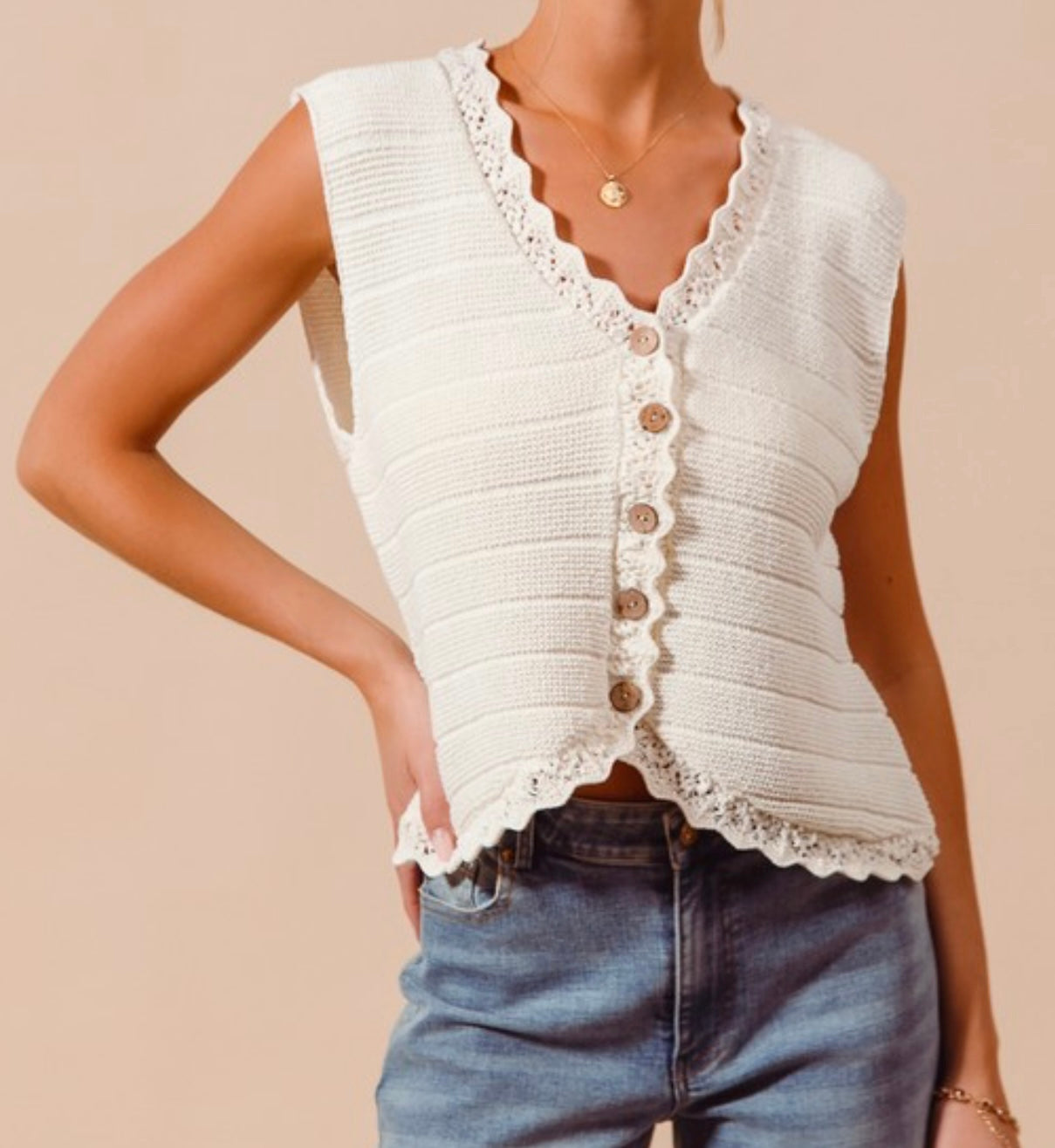 Beau Button Sweater Vest