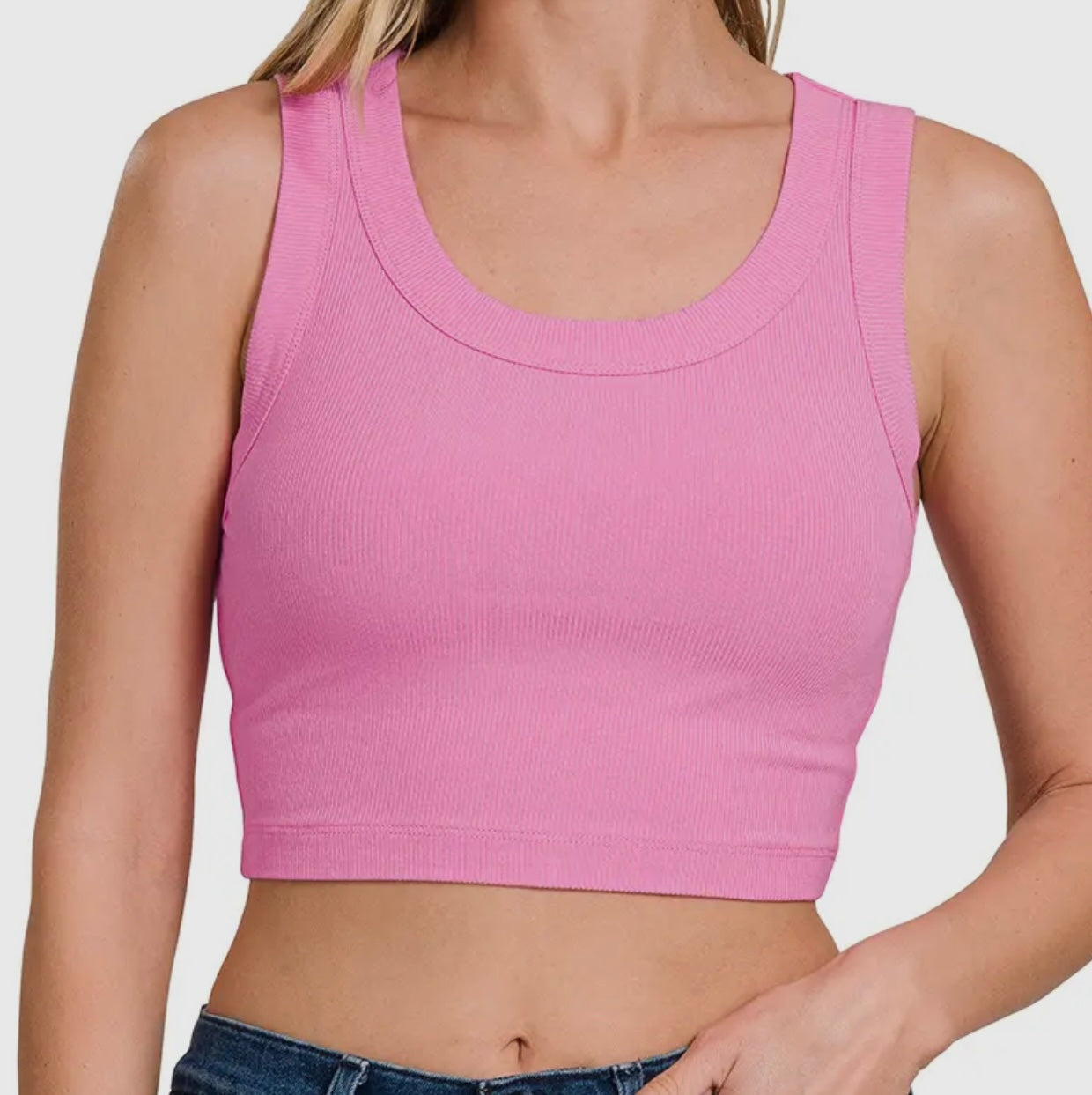 Suzi Scoop Neck Crop Tank