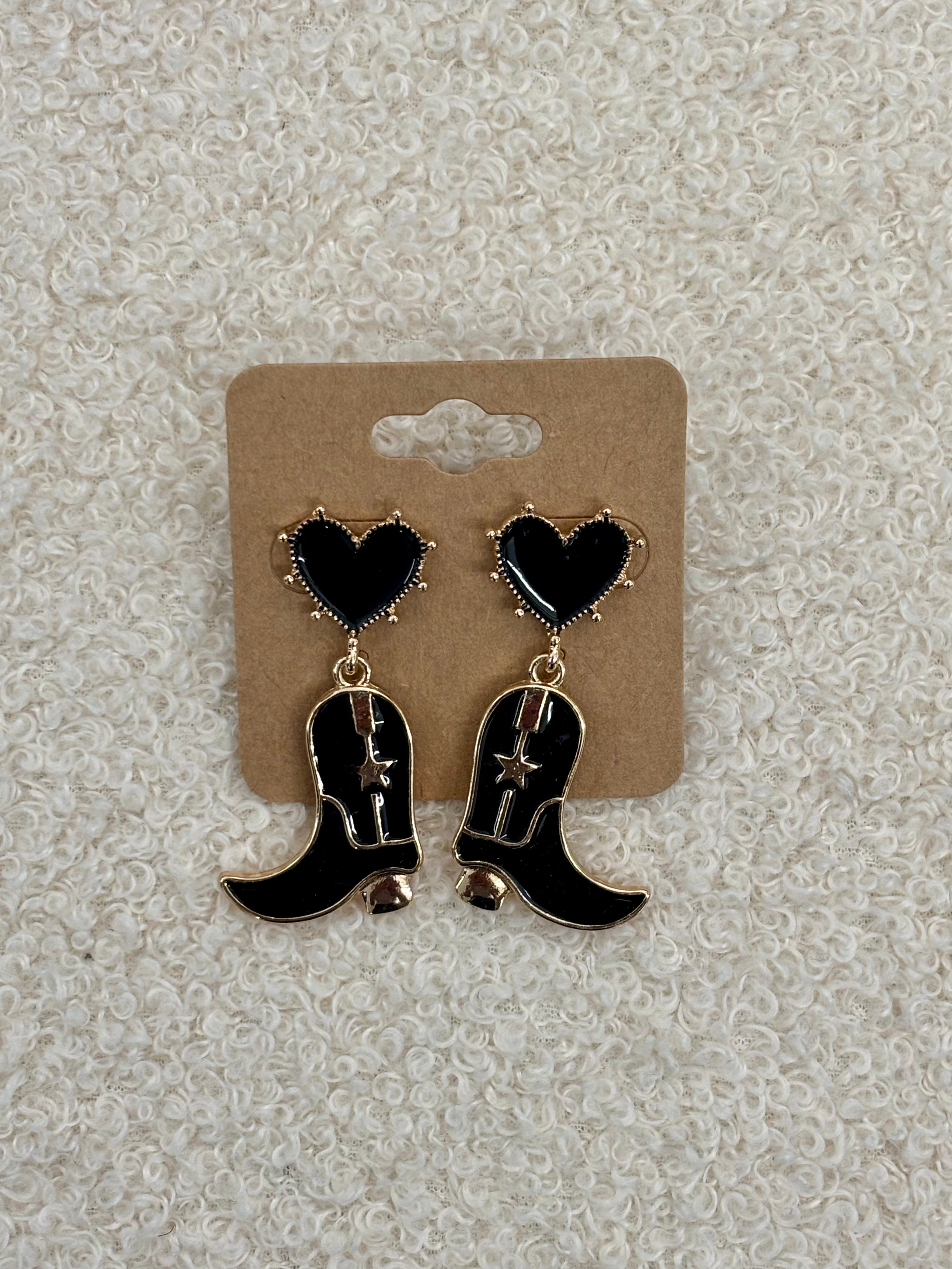 Giddy Up Cowgirl Boot Dangle Earrings