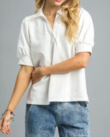 Evie Eyelet Collared Top