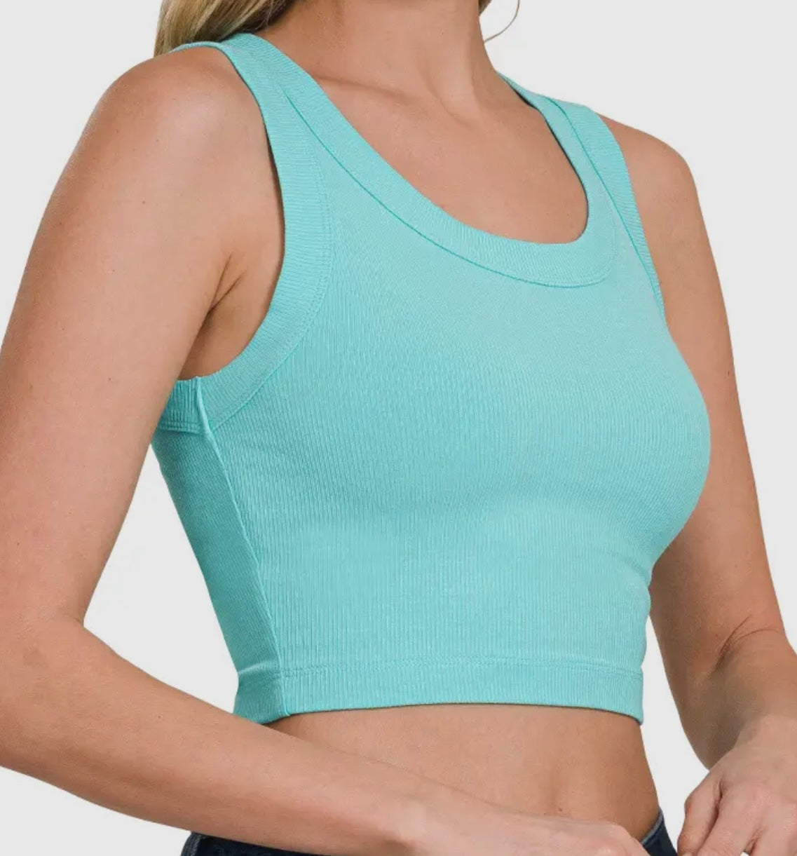 Suzi Scoop Neck Crop Tank
