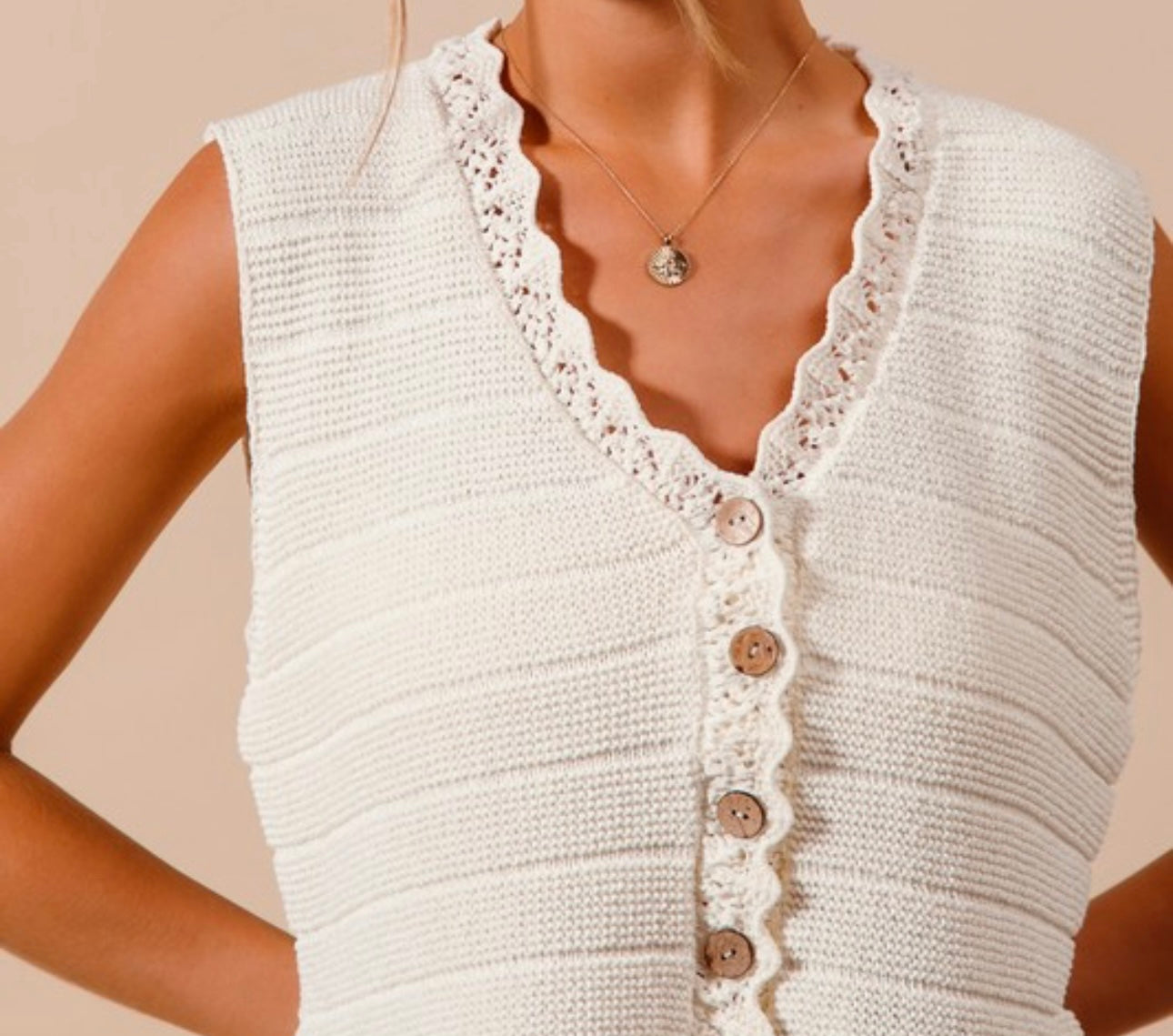 Beau Button Sweater Vest