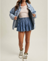Polly Pleated Denim Shorts