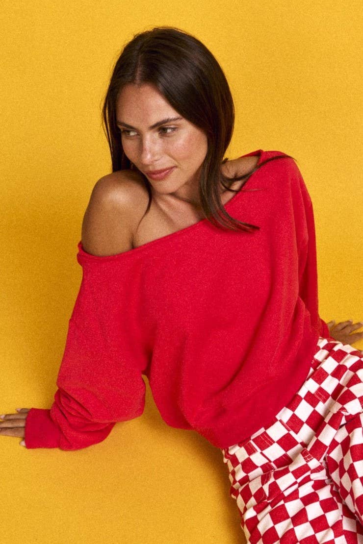 Allie Off Shoulder Cropped Sweatshirt