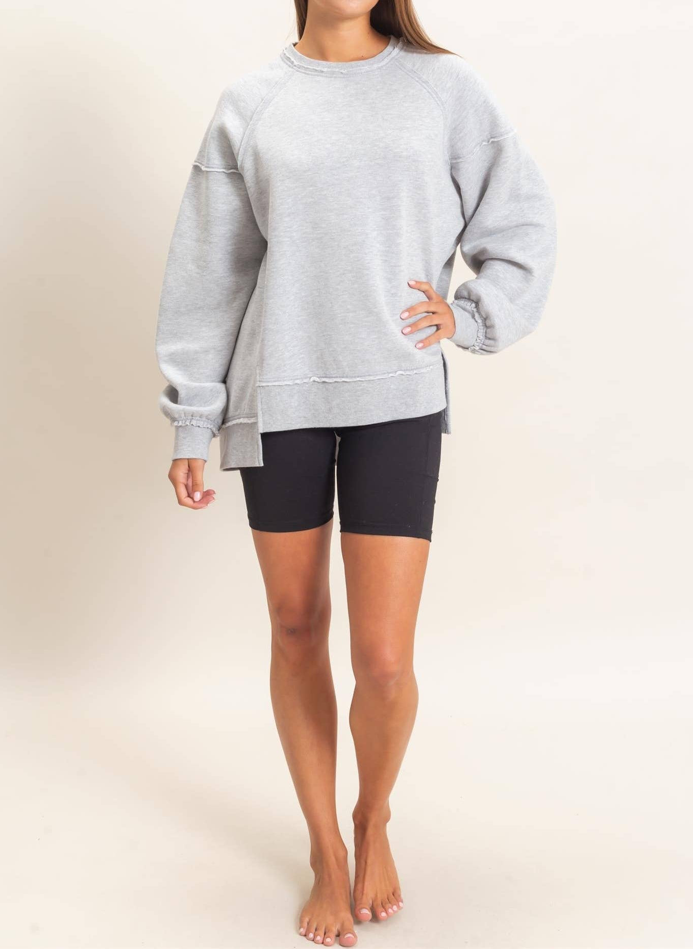 Romie Raw Edge Sweatshirt