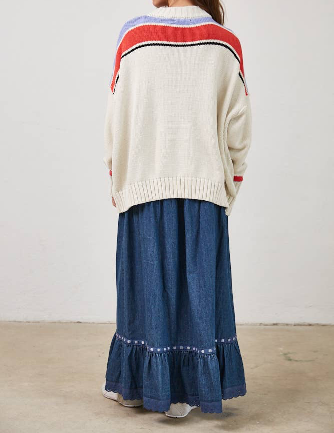 Vintage Car Mock Neck Sweater