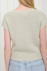 Ginny Light Olive Short Sleeve Sweater