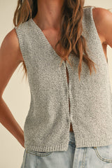 Salt And Pepper Hook And Eye Vest