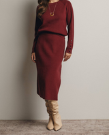 Merlot Sweater & Midi Skirt Set
