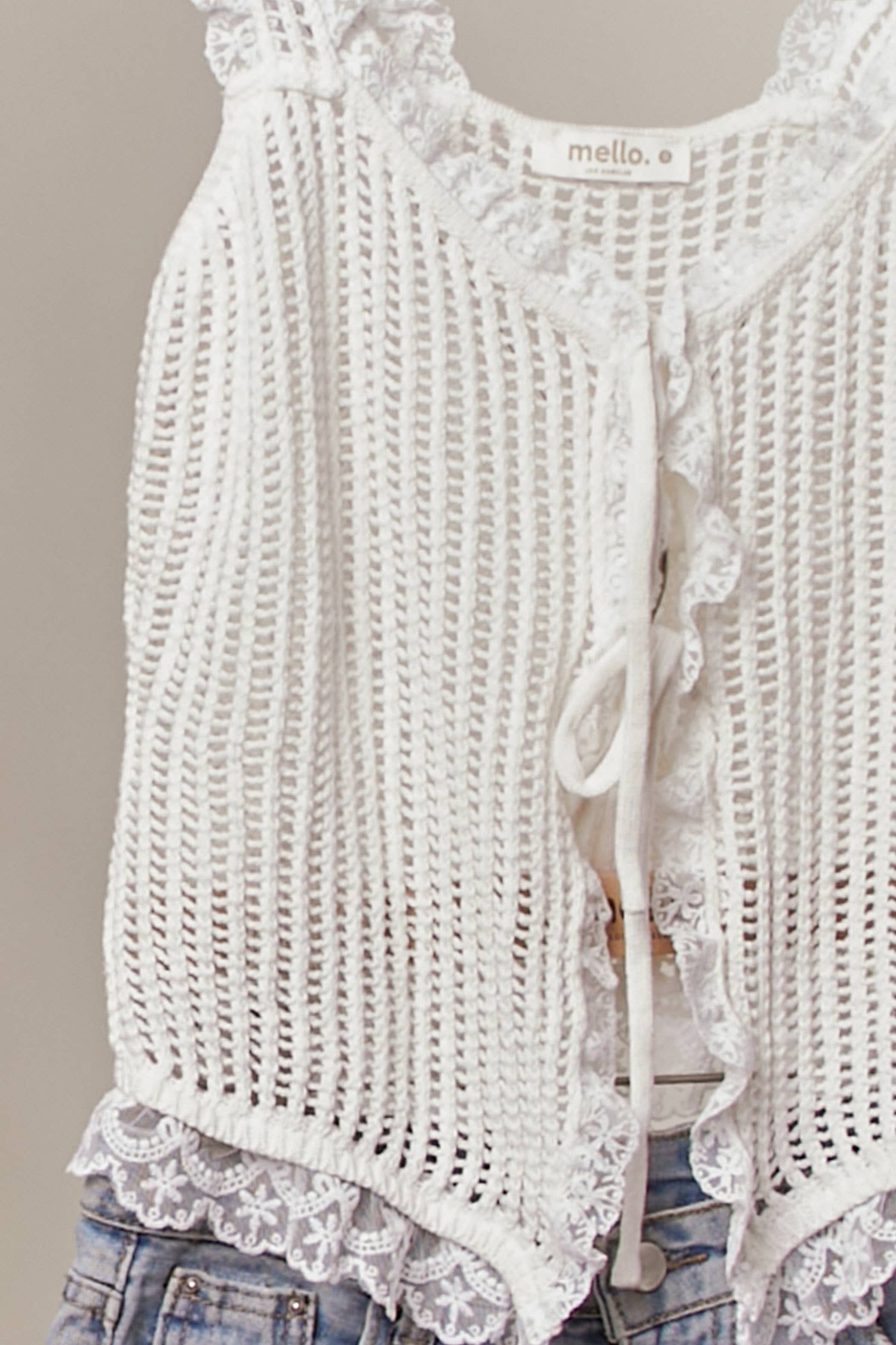 Lacey Sleeveless Knit Vest