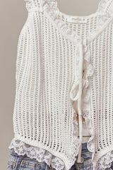 Lacey Sleeveless Knit Vest