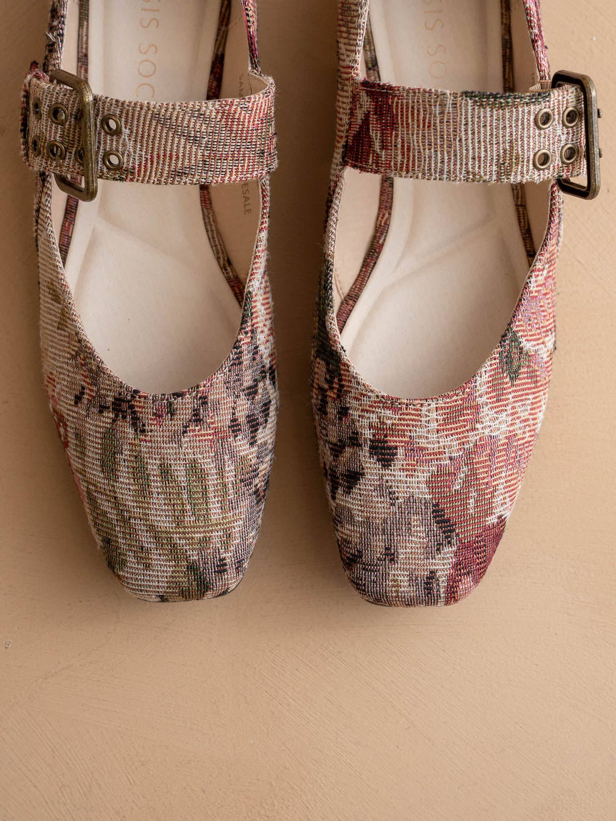 Mauve Tapestry Ballet Flat with Buckle