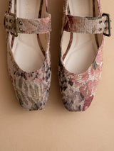 Mauve Tapestry Ballet Flat with Buckle
