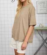 Molly Mocha Exposed Seam Tee