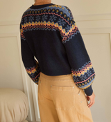 Sarah Navy Multi Knit Cardigan