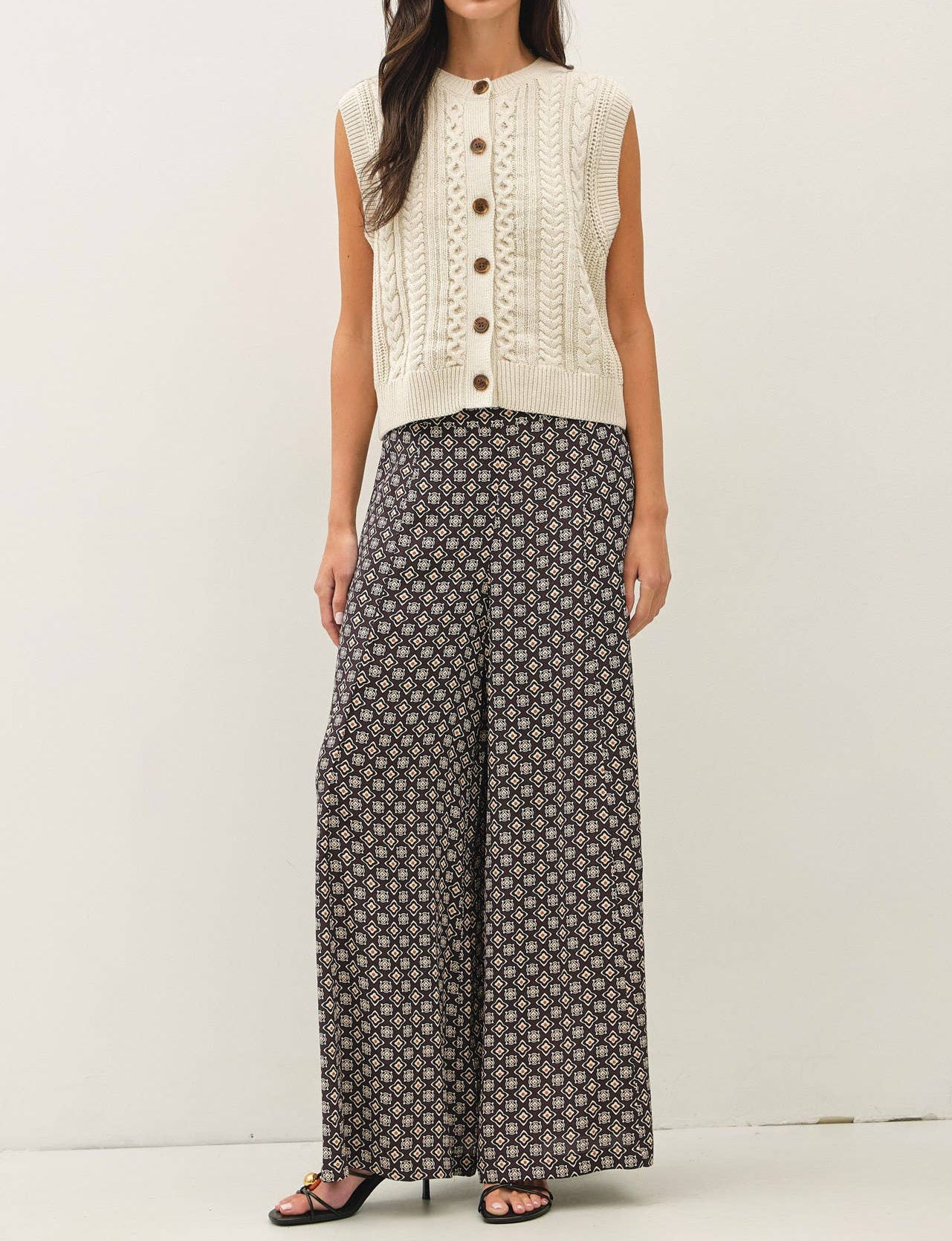 Paisley Print Wide Leg Pant