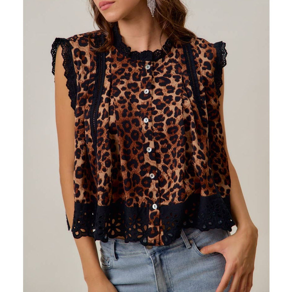 Lizzie Leopard Sleeveless Blouse