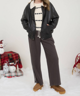 Mel Faux Leather Zip Up Jacket