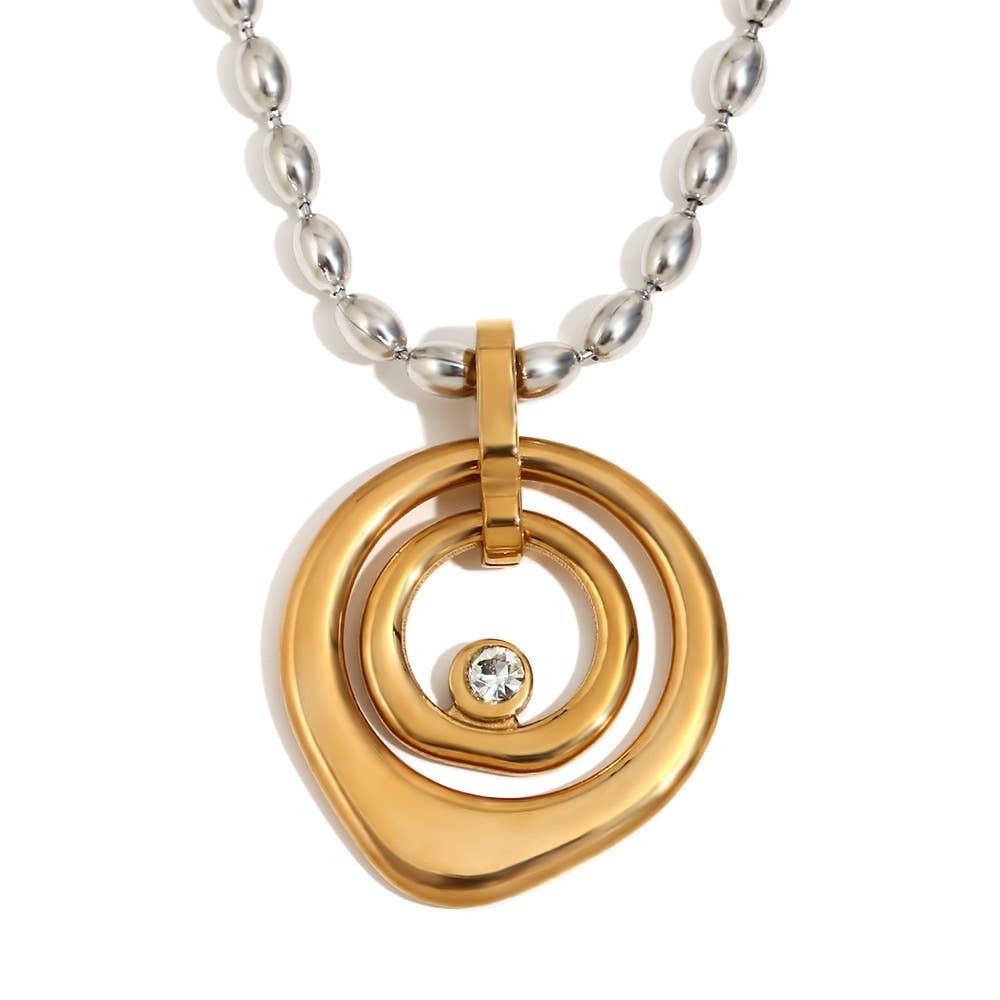 Franky Silver & Gold Swirl Necklace