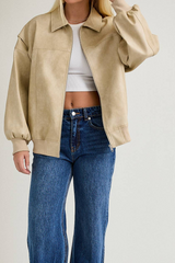 Scott Faux Leather Bomber Jacket