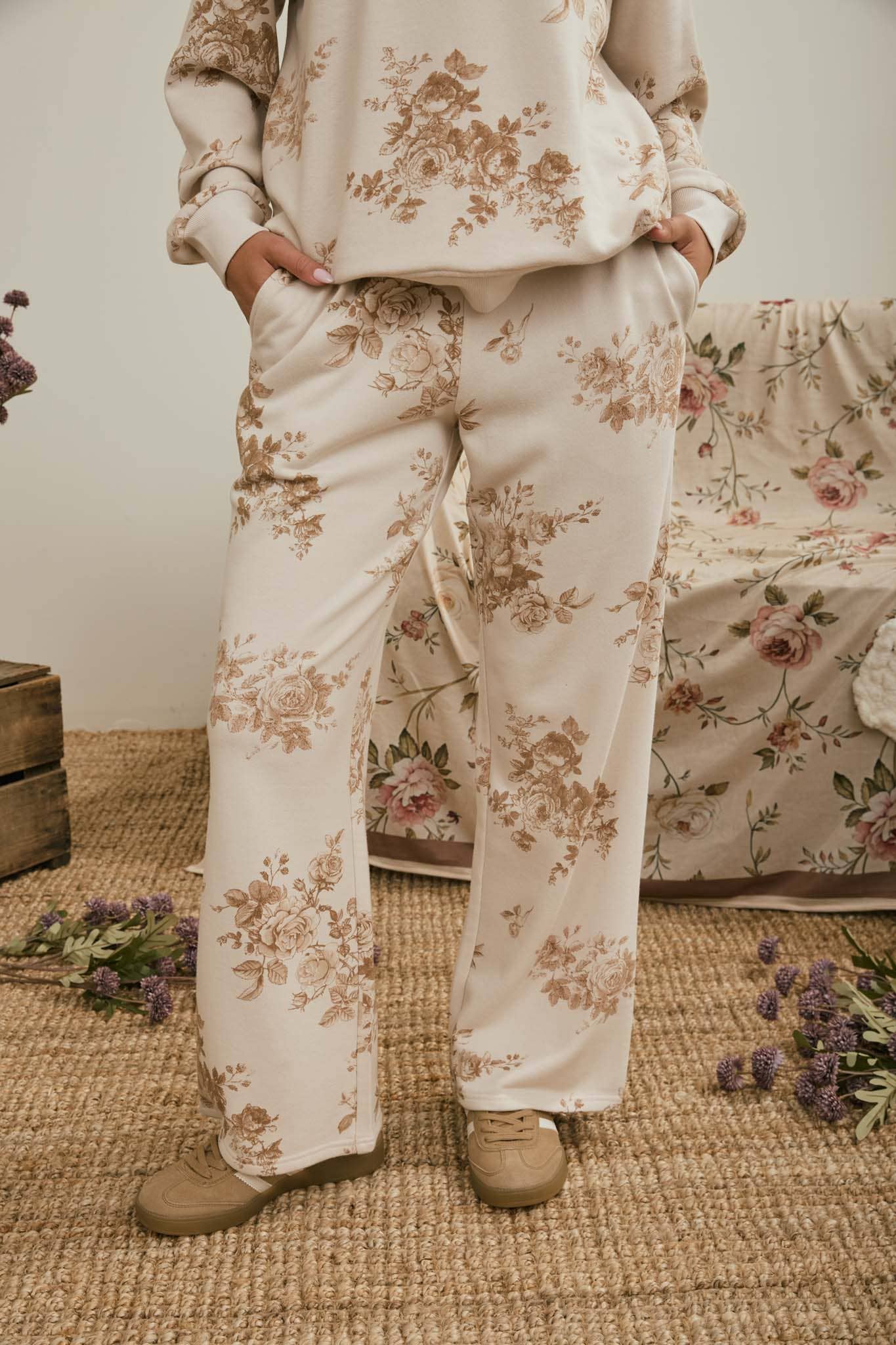 Floral Toile Wide Leg Pant