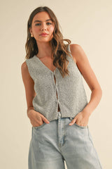 Salt And Pepper Hook And Eye Vest