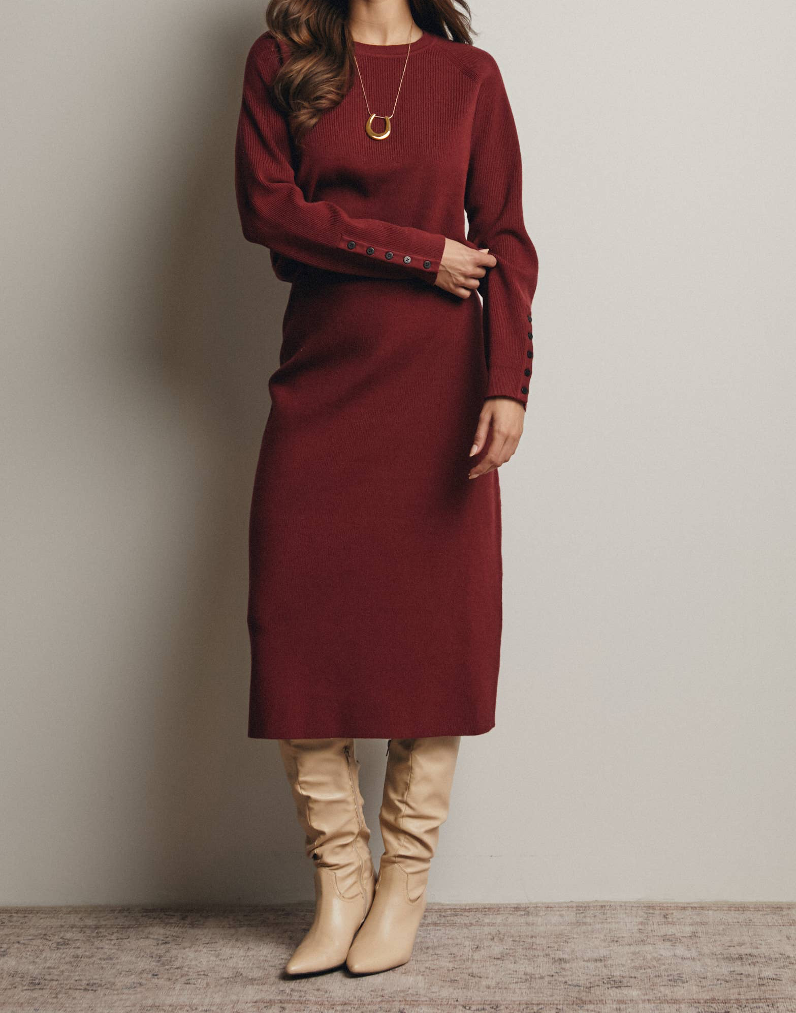 Merlot Sweater & Midi Skirt Set