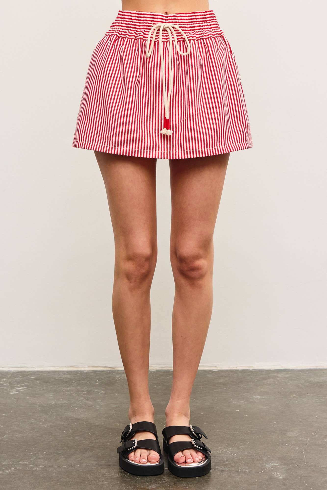 Shannon Stripe Drawstring Skort