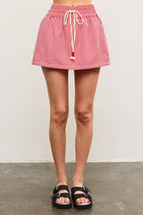 Shannon Stripe Drawstring Skort