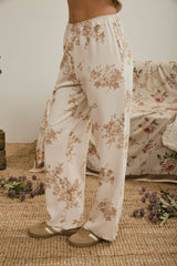 Floral Toile Wide Leg Pant