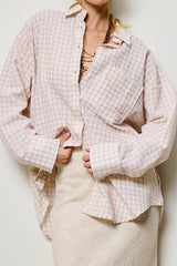 Ottie Oversized Gingham Button Down Shirt