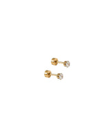 Screwback Stud Earrings - Micro Helen Gold