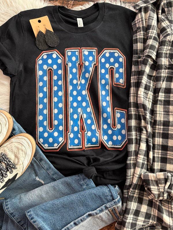 Game Day OKC Thunder Polka Dot Graphic Tee