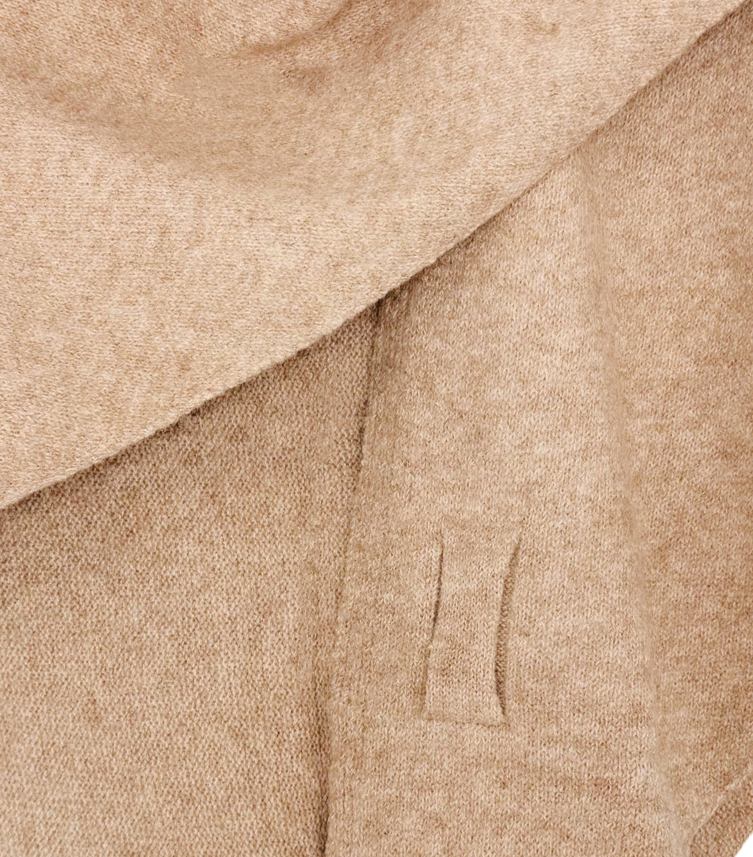 Ollie Cashmere-Blend Knit Triangle Shawl with Cross-Front Design
