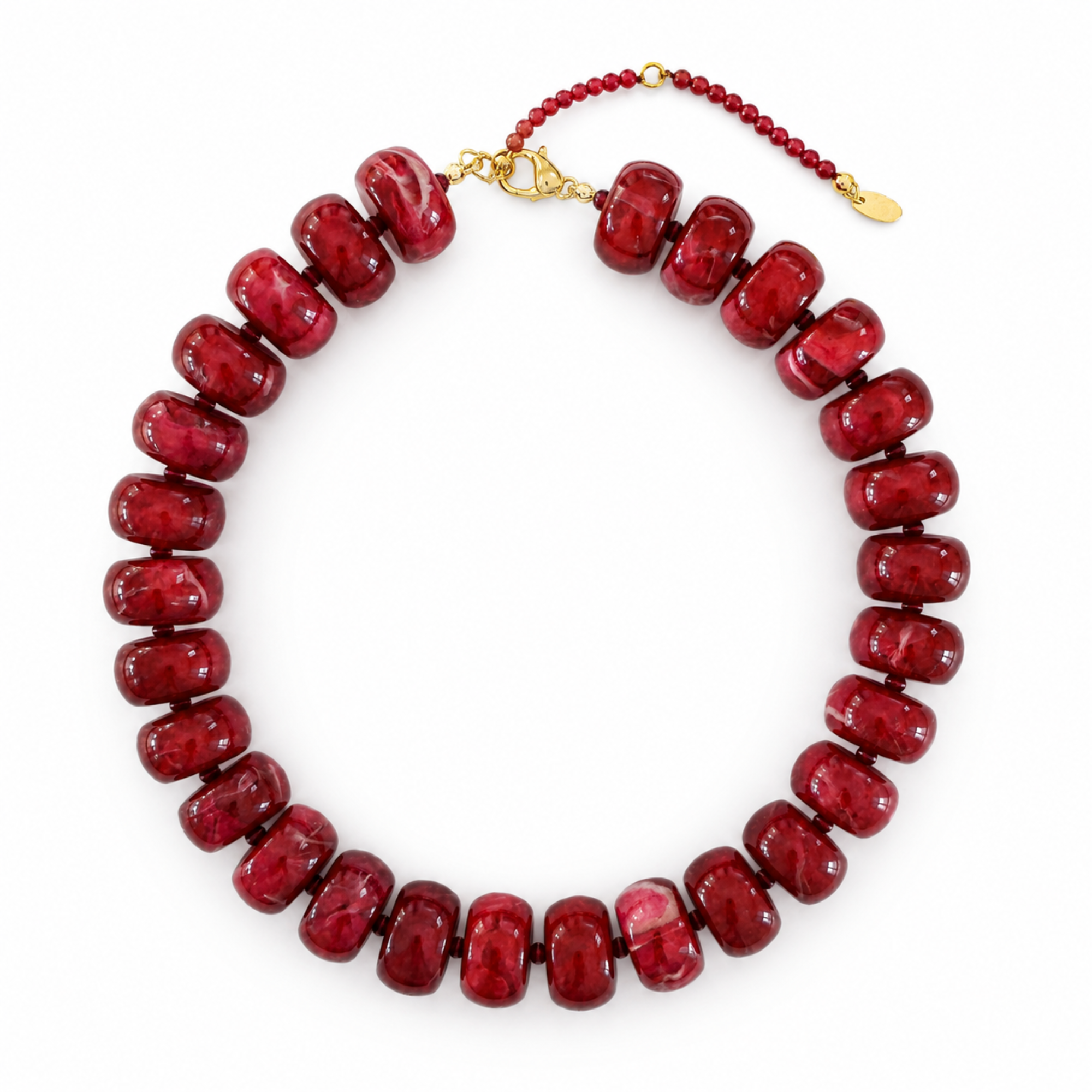 Chunky Resin & Natural Stone Bead Necklace