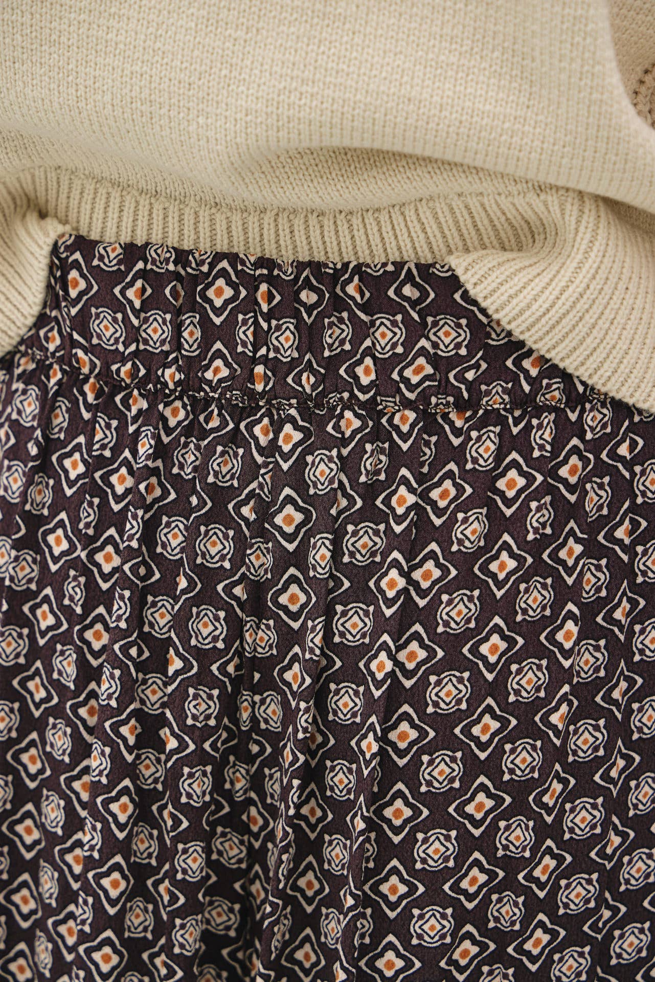Paisley Print Wide Leg Pant